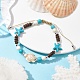 Starfish & Tortoise Synthetic Turquoise Braided Bead Bracelet(BJEW-JB09967-01)-2