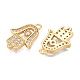 Brass Micro Pave Clear Cubic Zirconia Pendants(KK-T073-21G)-2