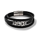 Men's Black PU Leather Cord Multi-Strand Bracelets(BJEW-K243-01AS)-1