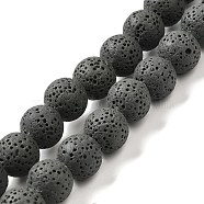 Natural Lava Rock Bead Strands, Dyed, Round, Dark Slate Gray, 8mm, Hole: about 2mm, about 52pcs/strand, 15.5 inch(G-L435-03-8mm-22)