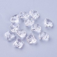 Transparent Glass Beads, Faceted, Butterfly, Clear, 6.5x8x5.5mm, Hole: 1mm(GLAA-P037-02B-28)