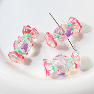 Transparent Acrylic Beads, Hand Painted Beads, Bumpy, Candy, 29x14mm(WG39989-01)
