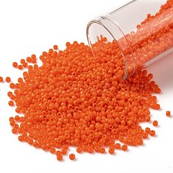 TOHO Round Seed Beads, Japanese Seed Beads, (50A) Opaque Bright Orange, 11/0, 2.2mm, Hole: 0.8mm, about 1110pcs/10g(X-SEED-TR11-0050A)