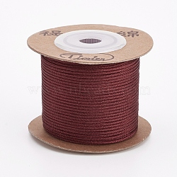 Nylon Cords, String Threads Cords, Round, Brown, 1.5mm, about 27.34 yards(25m)/roll(OCOR-L035-G35)