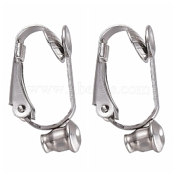 Brass Clip on Earring Converter, Earring Findings, Platinum, 19x6x9mm, Hole: 1mm(X-KK-Q115-N)
