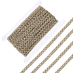 18 Yards Metallic Polyester Braided Lace Trim, Sewing Wave Lace Ribbon, with Cardboard Display Card, Pearl Pink, 1/4 inch(8mm)(OCOR-CY0001-87A)