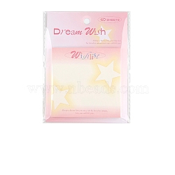 40 Sheets Cute Memo Pad Sticky Notes, Sticker Tabs, for Office School Reading, Square, Star, 80x80mm(PW-WG55706-01)