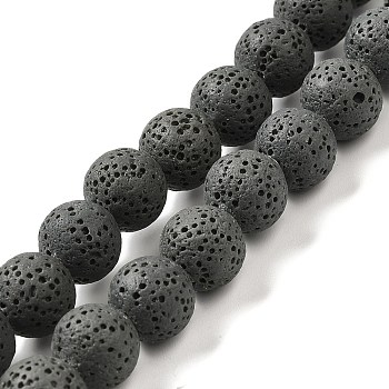 Natural Lava Rock Bead Strands, Dyed, Round, Dark Slate Gray, 8mm, Hole: about 2mm, about 52pcs/strand, 15.5 inch