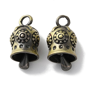 Tibetan Style Brass Pendants, Cadmium Free & Lead Free, Bell, Antique Bronze, 20.5x10.5mm, Hole: 3mm