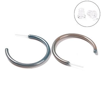 Hypoallergenic Bioceramics Zirconia Ceramic Ring Stud Earrings, Half Hoop Earrings, No Fading and Nickel Free, Colorful, 30x2.5x27mm