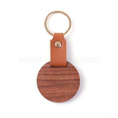 Round Wood Keychain