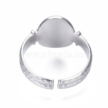 304 Stainless Steel Oval Open Cuff Ring(RJEW-T023-53P)-2