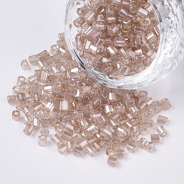 3mm RosyBrown Hexagon(Two Cut) Glass Beads