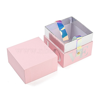 Square Love Print Cardboard Paper Gift Box(CON-G019-01D)-3