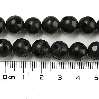 Brins de perles rondes en onyx noir naturel(G-L271-02-10mm)-2