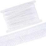 Cotton Lace Fringes Tassel Trimmings, Cotton Ribbon, with Cardboard Display Card, White, 2-3/8 inch(60mm), 5yards(OCOR-GF0005-07B-02)