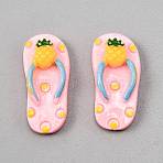 Friut Theme Resin Cabochons, Flip Flops, Pineapple, 30.5x14x8mm(RESI-WH0038-39A)