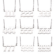 9Pcs 9 Style Angel Number Necklace, 304 Stainless Steel 111~999 Pendants Necklace, Lucky Numerology Jewelry for Women, Stainless Steel Color, 18.42inch(46.8cm), 1pc/style(NJEW-KS0001-04)