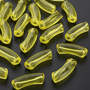 Transparent Acrylic Beads, Curved Tube, Yellow, 36x13.5x11.5mm, Hole: 4mm, about 148pcs/500g(MACR-S372-001C-010)