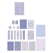 20Pcs Scrapbook Paper Kit, Including Scrapbook Paper, Envelopes, Greeting Cards, Notes and Stickers, Lavender, 45~195x30~145mm(PW-WG44849-04)