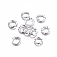 304 Stainless Steel Jump Rings, Open Jump Rings, Silver Color Plated, 20 Gauge, 4x0.8mm, Inner Diameter: 2.5mm(STAS-E464-09J-S)