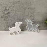 DIY Silicone Pendant Molds, Resin Casting Molds, for UV Resin, Epoxy Resin Jewelry Making, For Christmas, White, Deer, 82.5x80x11mm, Hole: 2mm(DIY-A051-05D)