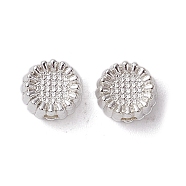 Alloy Spacer Beads, Long-Lasting Plated, Sunflower, Silver, 5x3mm, Hole: 1mm(FIND-B029-19S)