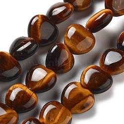 Natural Tiger Eye Beads Strands, Heart, 10x10x4.5~5mm, Hole: 0.7mm, about 20pcs/strand, 7.28''~7.48''(18.5~19cm)(G-P528-C02-01)