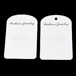 Paper Display Cards, Used For Necklaces, Earrings, Bracelets and Pendants, Rectangle, White, 120x76x0.3mm, Hole: 6mm(CDIS-S025-36)