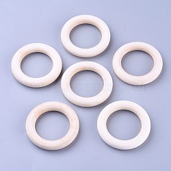 Unfinished Wood Linking Rings, Macrame Wooden Rings, Annular, Khaki, 55x9mm, Hole: 36mm(WOOD-F002-01-55mm)