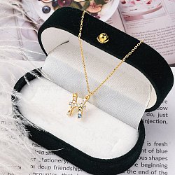 925 Sterling Silver Colorful Cubic Zirconia Constellation Pendant Cable Chain Necklaces for Women, Real 18K Gold Plated, Pisces, 13.74 inch(34.9cm), pendants: 10.5~17x8.5~15mm.(STER-R009-01G-05)