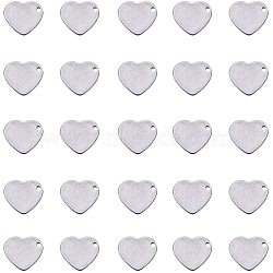 Handmade Gifts Ideas for Valentines Day 304 Stainless Steel Stamping Blank Tag Pendants, Heart, Stainless Steel Color, 11x10x0.6mm(STAS-PH0010-20)