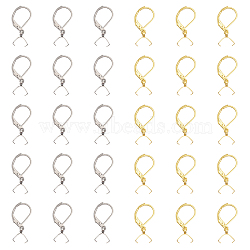 CHGCRAFT 30Pcs 2 Colors 304 Stainless Steel Leverback Earring Findings, with Ice Pick Pinch Bails, Golden & Stainless Steel Color, 23.5mm, Pin: 0.5mm, 15pcs/color(STAS-CA0001-88)