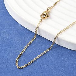 Ion Plating(IP) 304 Stainless Steel Cable Chain Necklaces, with Lobster Claw Clasp, Golden, 17.7 inch(45cm), Jump Ring: 4x0.5mm(NJEW-E026-04G-D)