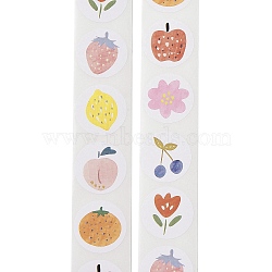 Self-Adhesive Stickers, Flower & Fruits, for Presents Decoration, Food, 25mm(DIY-R084-16C)
