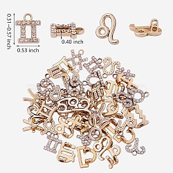 24Pcs Alloy Pendants, 12 Constellation Charms, Zodiac Sign Charms, for Jewelry Necklace Bracelet Earring Making Crafts, Golden, 13.5x7.5~14.5x10.3mm, Hole: 1.8mm, 12pcs/set, 1 set/style, 2 sets(JX498A)