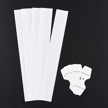 Rectangle Cellophane Bags, with Necklace Display Hanging Cards, White, 30x4cm, Unilateral Thickness: 0.031mm, Display hanging card: 95x37x0.3mm