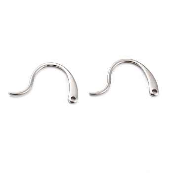 304 Stainless Steel Earring Hooks, with Horizontal Loop Hole Ear Wire Findings, for DIY Jewelry Making , Stainless Steel Color, 16.5x11.5x0.8mm, Hole: 0.9mm, 19 Gauge, Pin: 0.9mm