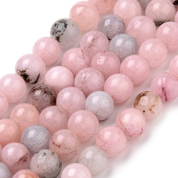 Natural Plum Blossom Jasper Beads Strands, Dyed, Round, 6~6.5mm, Hole: 1mm, about 63pcs/strand, 15.5 inch