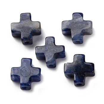 Natural Sodalite Beads, Cross, 10x10x4mm, Hole: 1.2mm