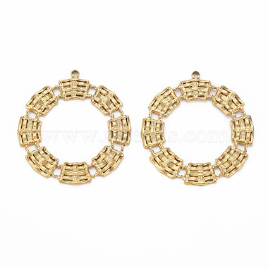 Real 14K Gold Plated Ring 304 Stainless Steel Pendants