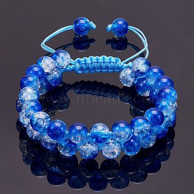 Sparkling Round Glass Braided Bead Bracelet(BJEW-SW00082-20)-8