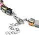 Glass Cube Beaded Necklace with 304 Stainless Steel Clasps(NJEW-JN04400)-5