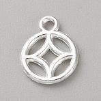 180Pcs Alloy Pendants, Flat Round, Copper Coins Charms, Silver, 12.5x10x1mm, Hole: 1.6mm(FIND-SC0016-96)
