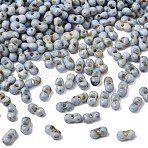 Opaque Glass Beads, Peanut, Light Steel Blue, 6.5x3.5x2.5~3mm, Hole: 1mm, about 541pcs/bag(GL-CBA31A4-02A)