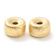 Brass Beads, Long-Lasting Plated, Flat Round, Real 18K Gold Plated, 8x4.5mm, Hole: 1.6mm(KK-P198-04B-G)