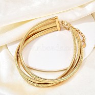 304 Stainless Steel 3-Strand Snake Chain Necklaces for Women, Golden, 12.01 inch(30.5cm)(NJEW-B122-02G)