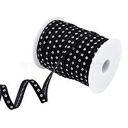 ARRICRAFT Sparkle Style Purl Polyester Ribbons, Sequin, with 1Pc Plastic Spools, Black, 3/8 inch(10mm)(OCOR-AR0001-39)