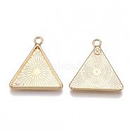 Alloy Pendant Cabochon Settings, Plain Edge Bezel Cups, Long-Lasting Plated, Triangle, Golden, Tray: 17.5x20mm, 24.5x23x2.5mm, Hole: 2mm(PALLOY-T053-02G)