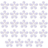 BENECREAT ABS Plastic Beads, Flower, White, 14x3mm, Hole: 2mm, 24pcs/box(FIND-BC0002-99)
